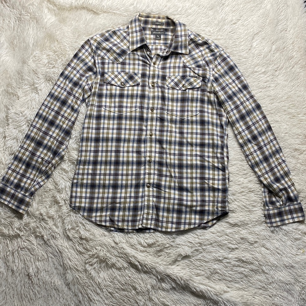 Eddie Bauer Western Plaid Classic Fit Flannel Shirt